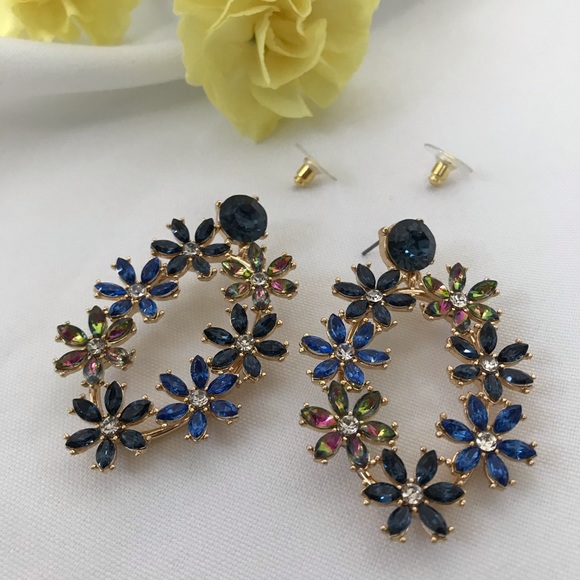 Flower Gold-Tone Drop Earrings - Picture 1 of 15
